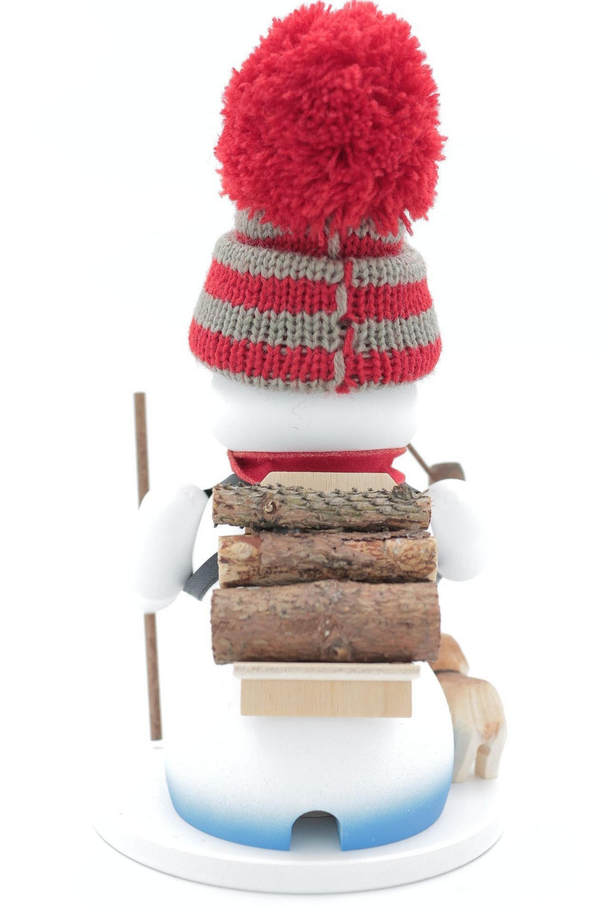 RAUCHFIGUR Schneemann Weiß Schneemann mit Hund 19 cm - Multicolor, Holz (15/19/0.1cm)