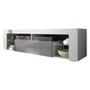 TV-LOWBOARD Bianko Weiß Matt/Grau Hochglanz mit LED, 140 cm - Weiß/Grau, Holzwerkstoff (140/50.5/35cm) - Selsey