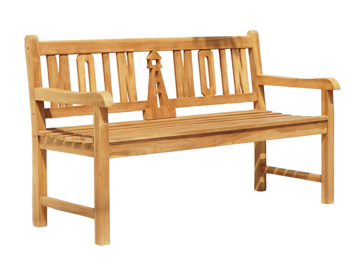 GARTENBANK Orjan 3-Sitzer mit Leuchtturm Terrassenbank - Braun, Holz (63/89/150cm) - DELUKE