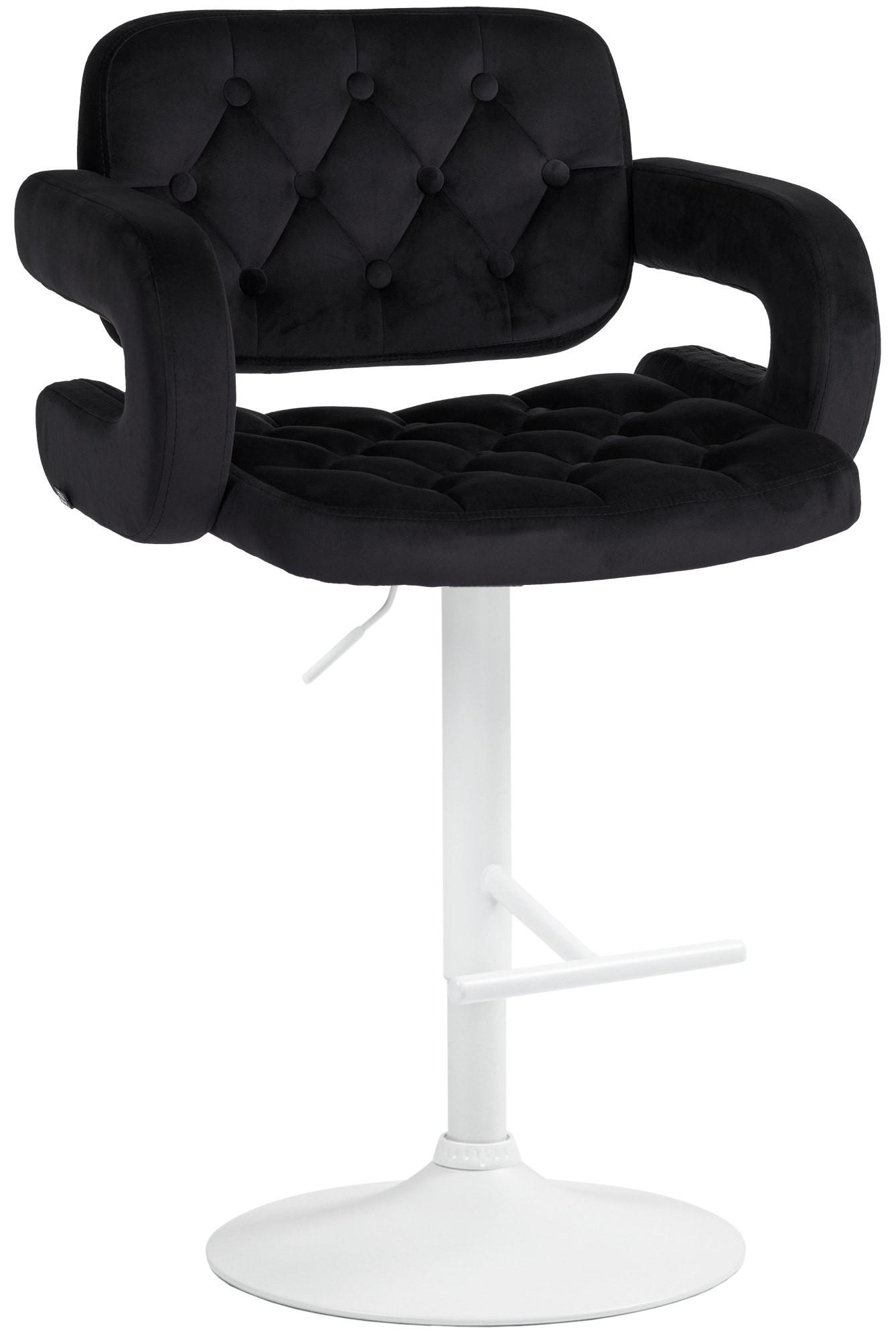 BARHOCKER Samt schwarz - Schwarz/Weiß, Textil (62/103/55cm) - CLP