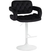 BARHOCKER Samt schwarz - Schwarz/Weiß, Textil (62/103/55cm) - CLP