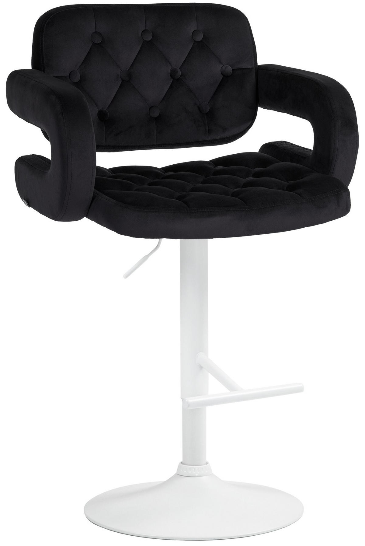 BARHOCKER Samt schwarz - Schwarz/Weiß, Textil (62/103/55cm) - CLP