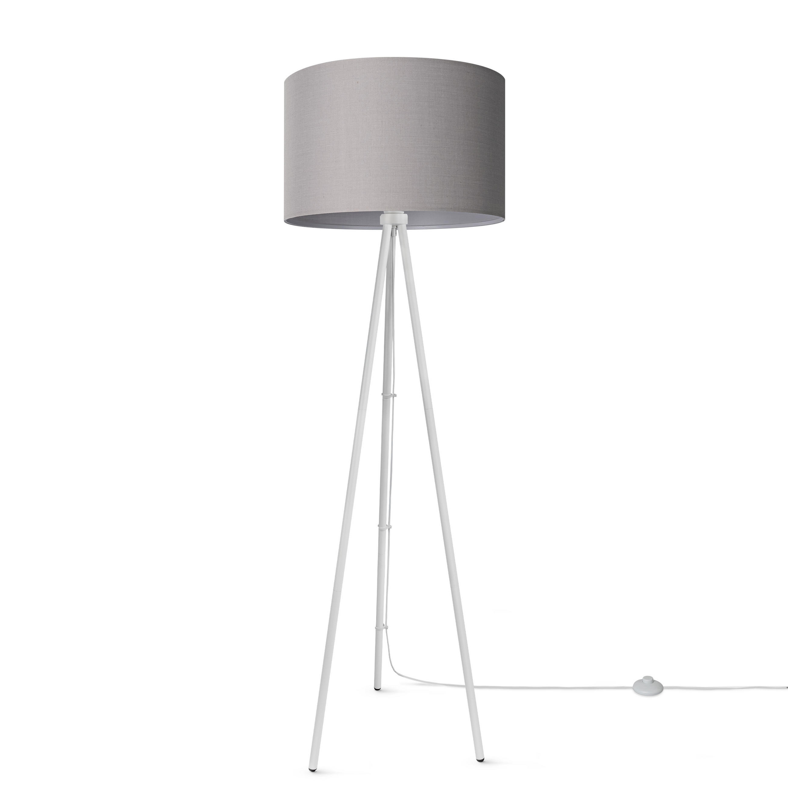 STEHLEUCHTE Trina Fl - Weiß/Grau, Metall (41.7/36.7/148.5cm) - Paco Home