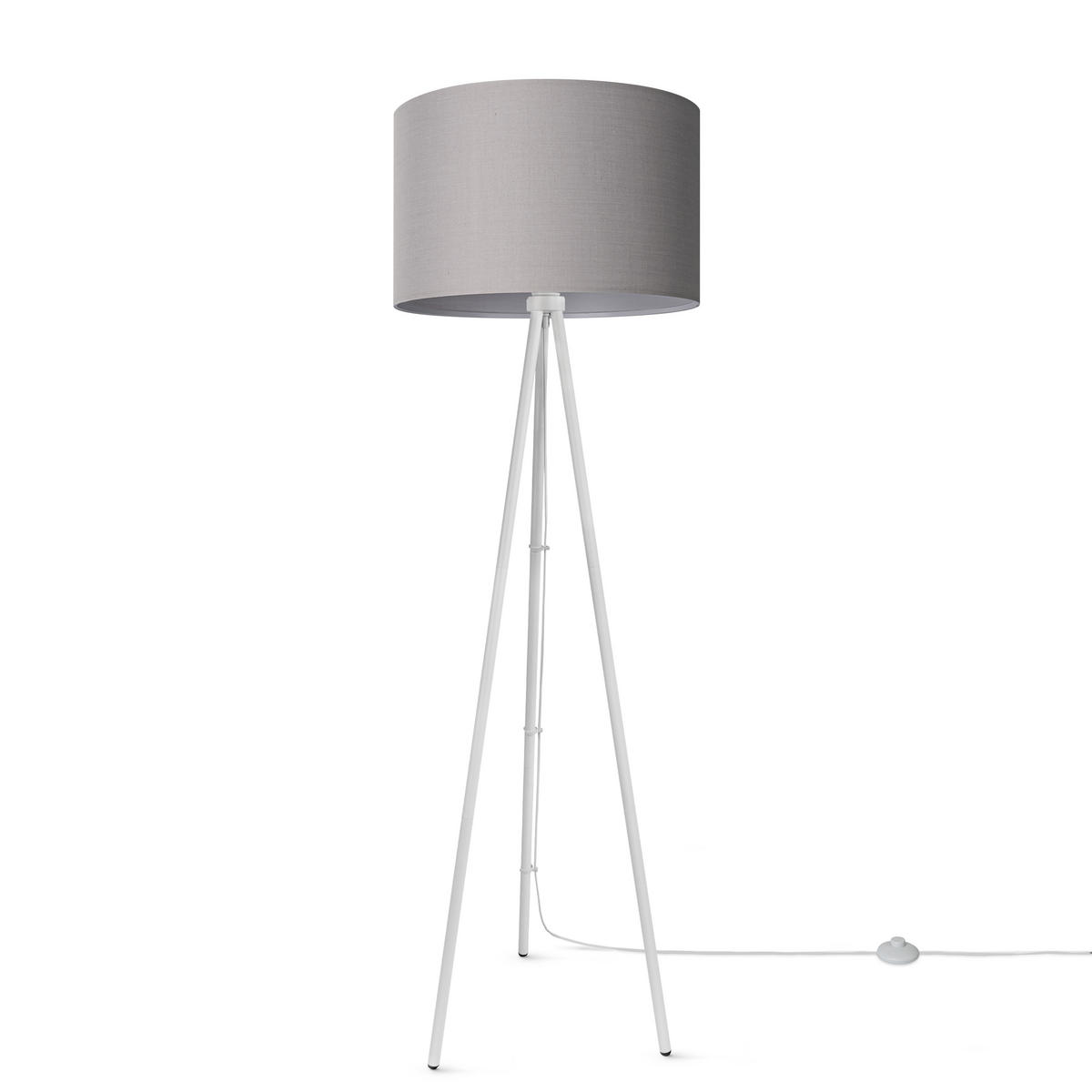 STEHLEUCHTE Trina Fl - Weiß/Grau, Metall (41.7/36.7/148.5cm) - Paco Home