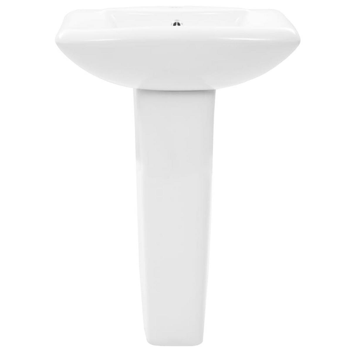 WASCHBECKEN Freistehendes Mit Säule Keramik Weiss 580/470/200 Mm - Weiß, Keramik (47/20/58cm) - vidaXL