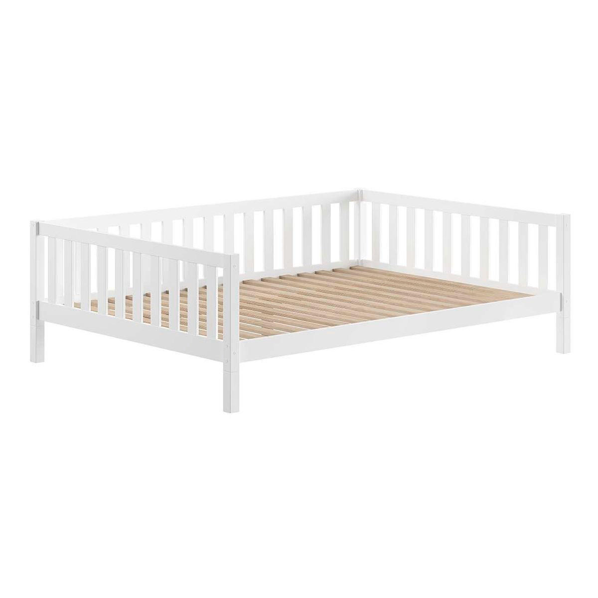 TAGESBETT Kapua 140x200 mit Rausfallschutz Kiefer Massivholz weiß - Weiß, Holz (140/200cm) - 58aufmkessel