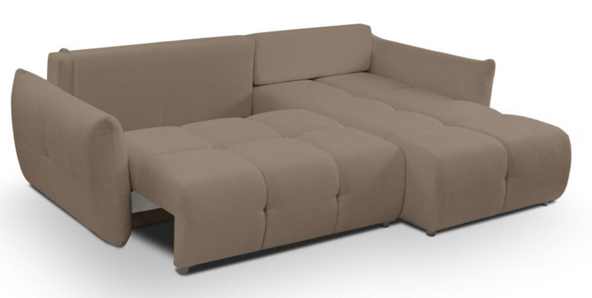 ECKSOFA Caffe Latte BOSE Mit Schlaffunktion Rechts - Beige/Braun, Textil (177/257cm) - Sepro Meble