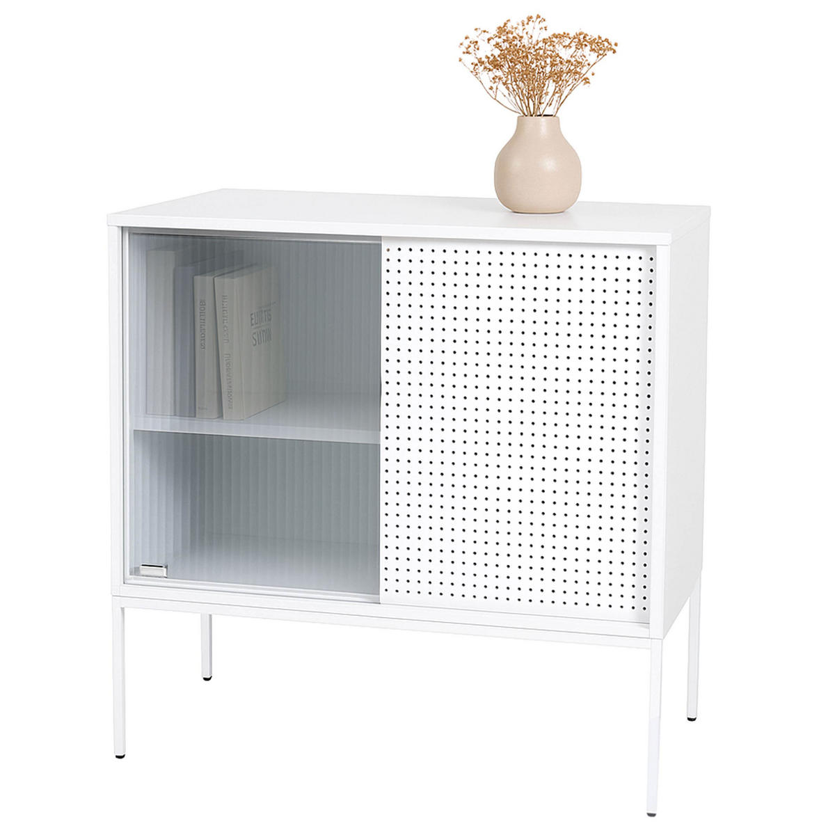 KOMMODE Weiß - Weiß, Metall (80/85/45cm) - MCW