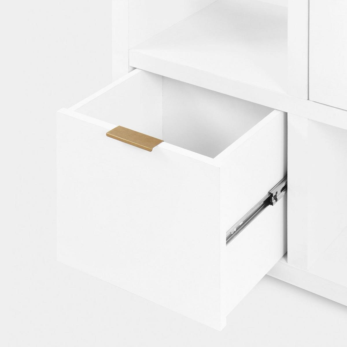 KOMMODE Aleni Weiß 70 cm x 70 cm - Weiß, Holzwerkstoff (70/70/32cm) - Klast Home