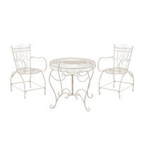 BALKONSET Bistroset Lorin Metall Antik-creme 2 Personen - Beige, Metall - DELUKE