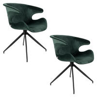 ESSZIMMERSTUHL Mia Grün - 2 er Set - Grün, Textil (63/78.5/62cm) - Zuiver
