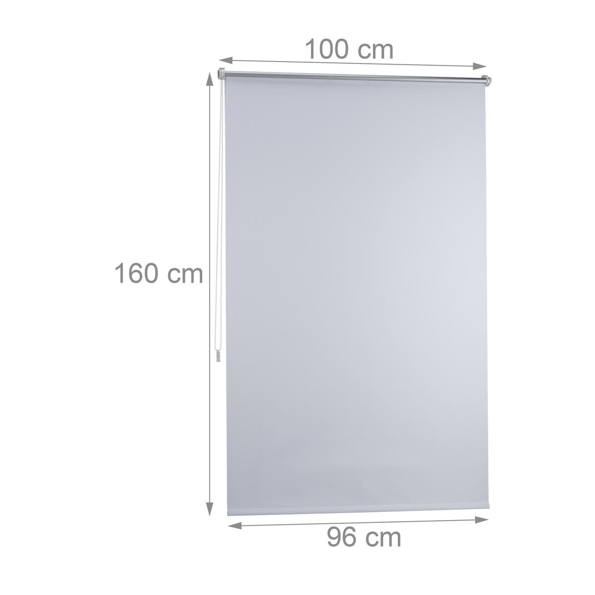 VERDUNKLUNGSROLLO - Weiß, Kunststoff/Textil (100/160/3.5cm) - Relaxdays