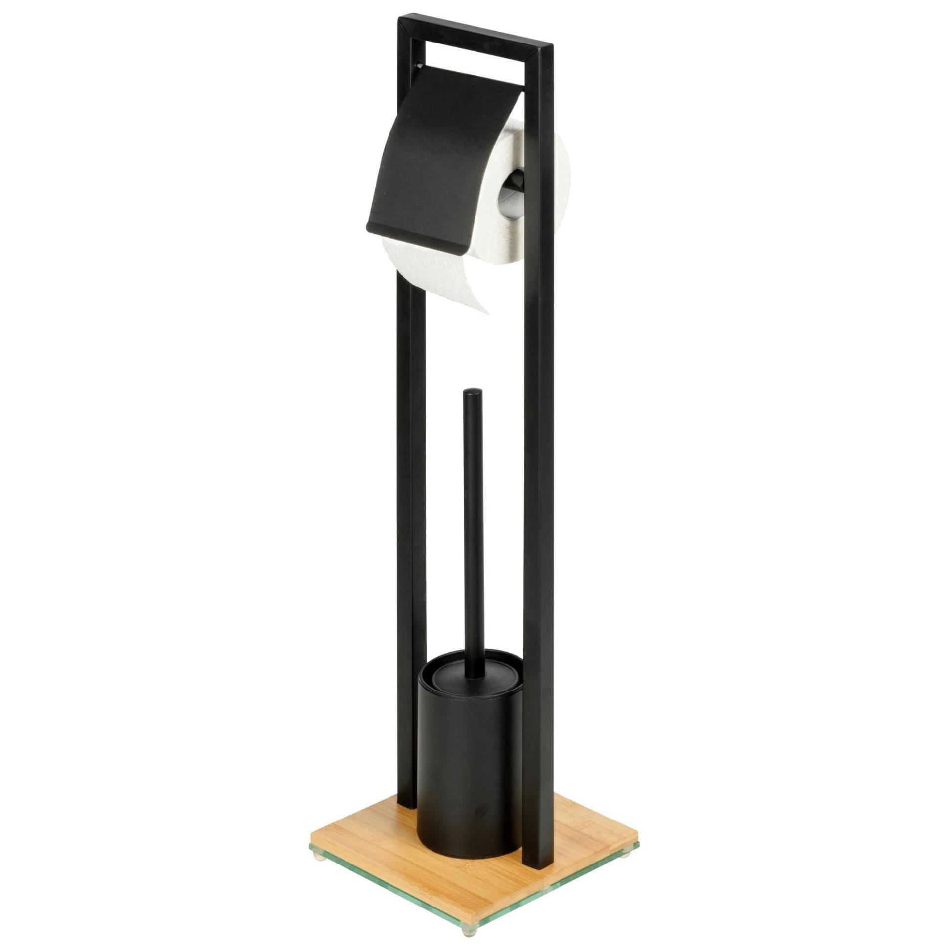 Wenko Toilettenpapierständer Schwarz 18x72.5x18 cm