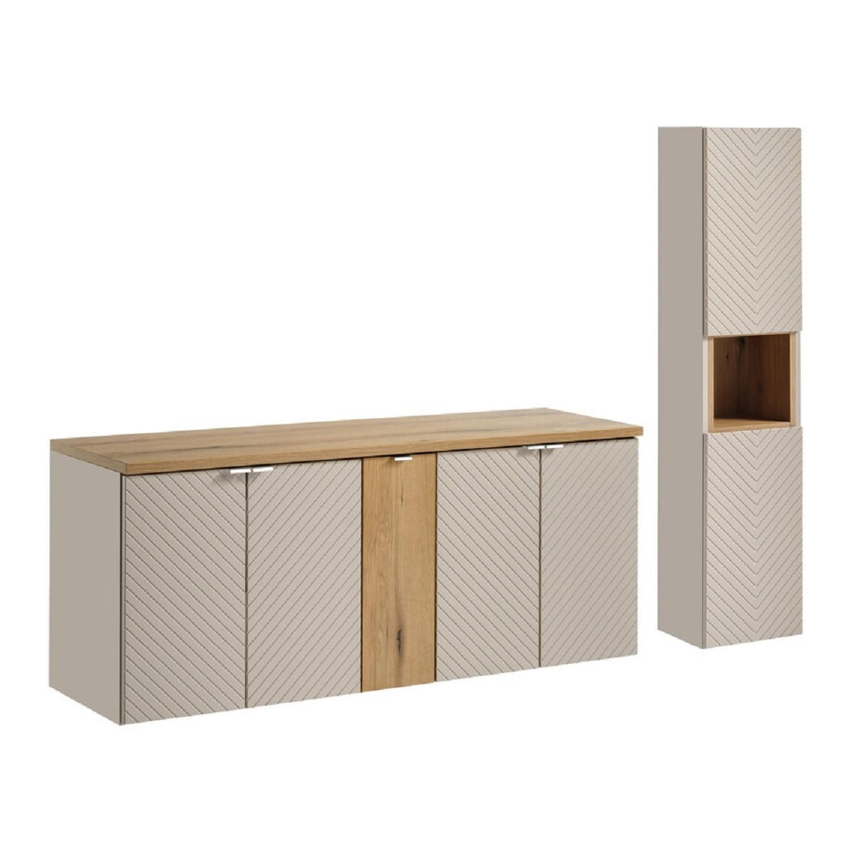 Milaros Markt Badmöbel-Set Kaschmir 140x57x40 cm