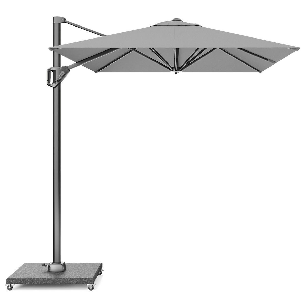 AMPELSCHIRM eckig 3 x 2 m Voyager T¹ Basic 360° kippbar hellgrau/anthrazit - Hellgrau, Metall (200/300cm) - Platinum