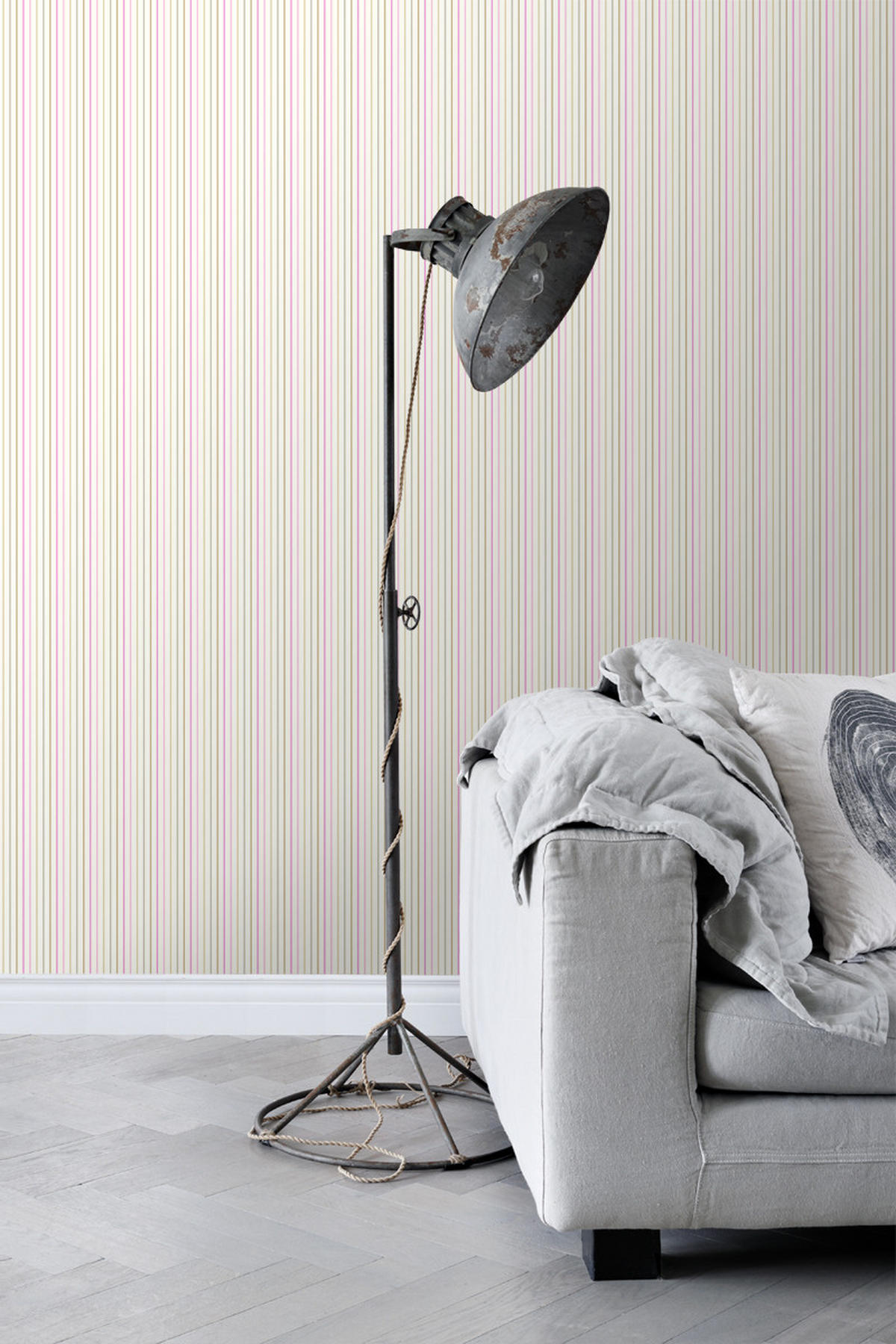 TAPETE Streifen 53 cm x 10.05 m - Pink, Papier (53/0.1cm) - ESTAhome
