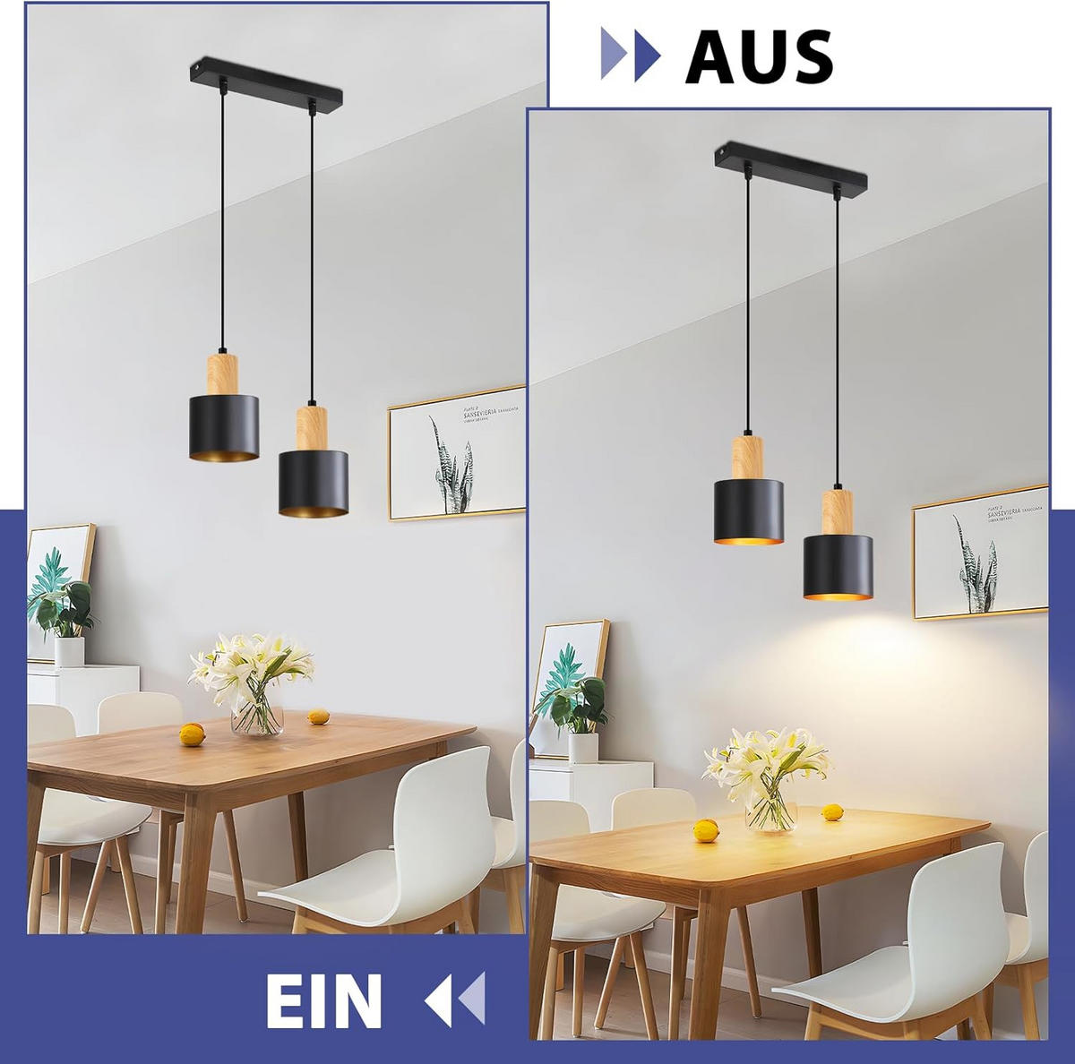 LED PENDELLEUCHTE COLE Ⅲ 30/30/174 cm - Schwarz, Metall (30/30/174cm) - Nettlife