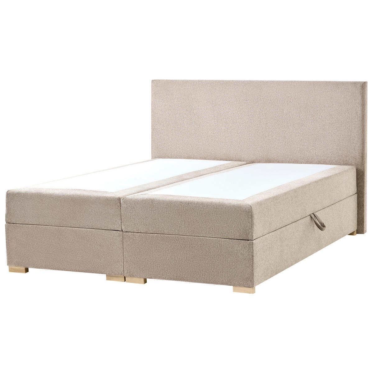 BOX POSTELJA s prostorom za shranjevanje 160/200 blago sivo rjava Major - sivorjava, tekstil (160/200cm) - Beliani