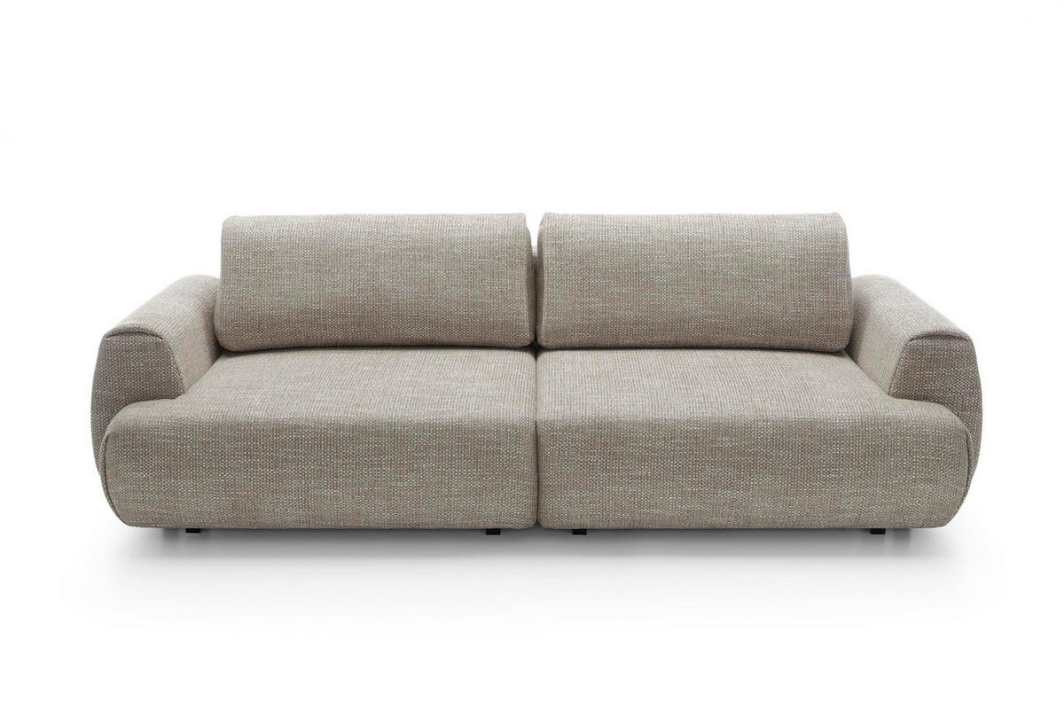 SOFA Morena Grau, mit Schlaffunktion, Zweisitzer Sofa - Grau, Holzwerkstoff/Textil (260/81/106cm) - Bettso