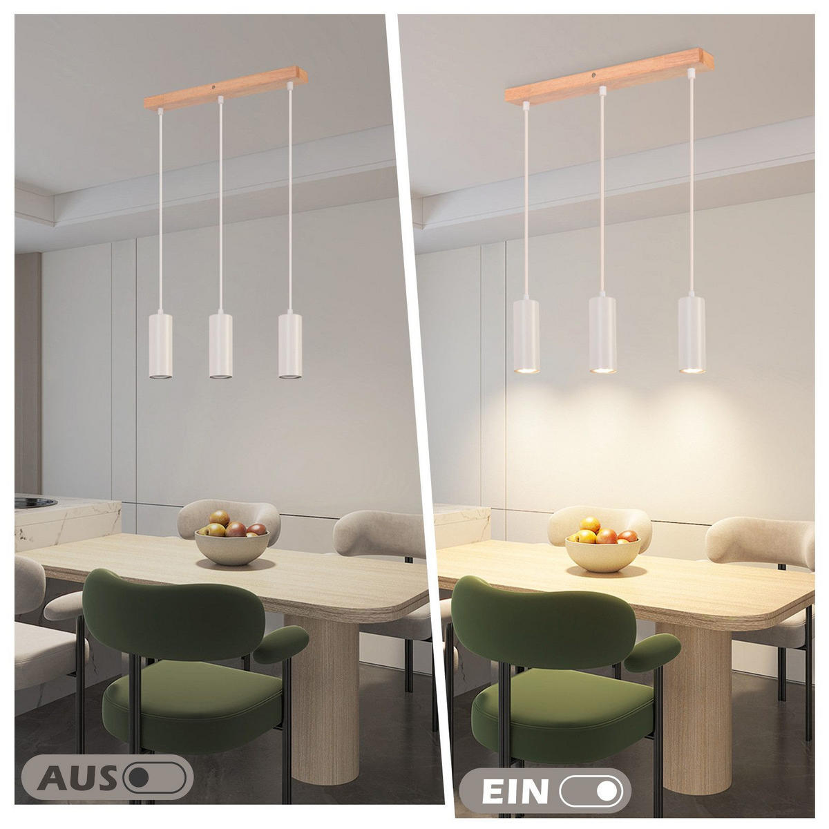 PENDELLEUCHTE Clara 42/6/171 cm - Weiß, Metall (42/6/171cm) - ZMH