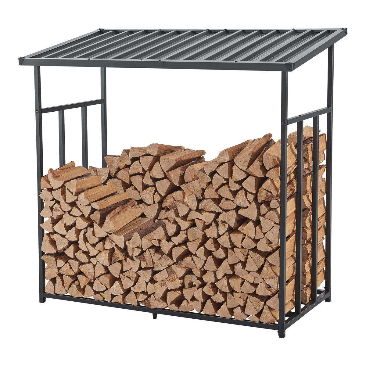 BRENNHOLZREGAL Yakutat - Schwarz, Textil/Metall (143/145/70cm) - casa.pro