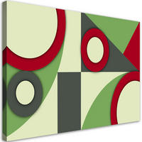 WANDBILD geometrische abstraktionsformen - Grün, Textil (60/40cm) - Feeby