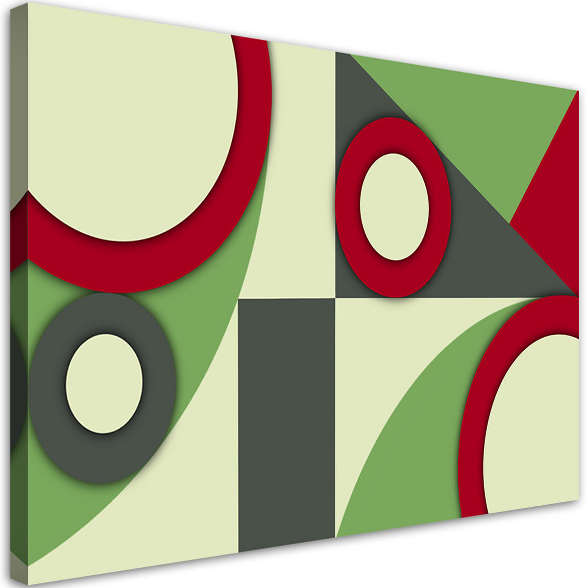 WANDBILD geometrische abstraktionsformen - Grün, Textil (60/40cm) - Feeby