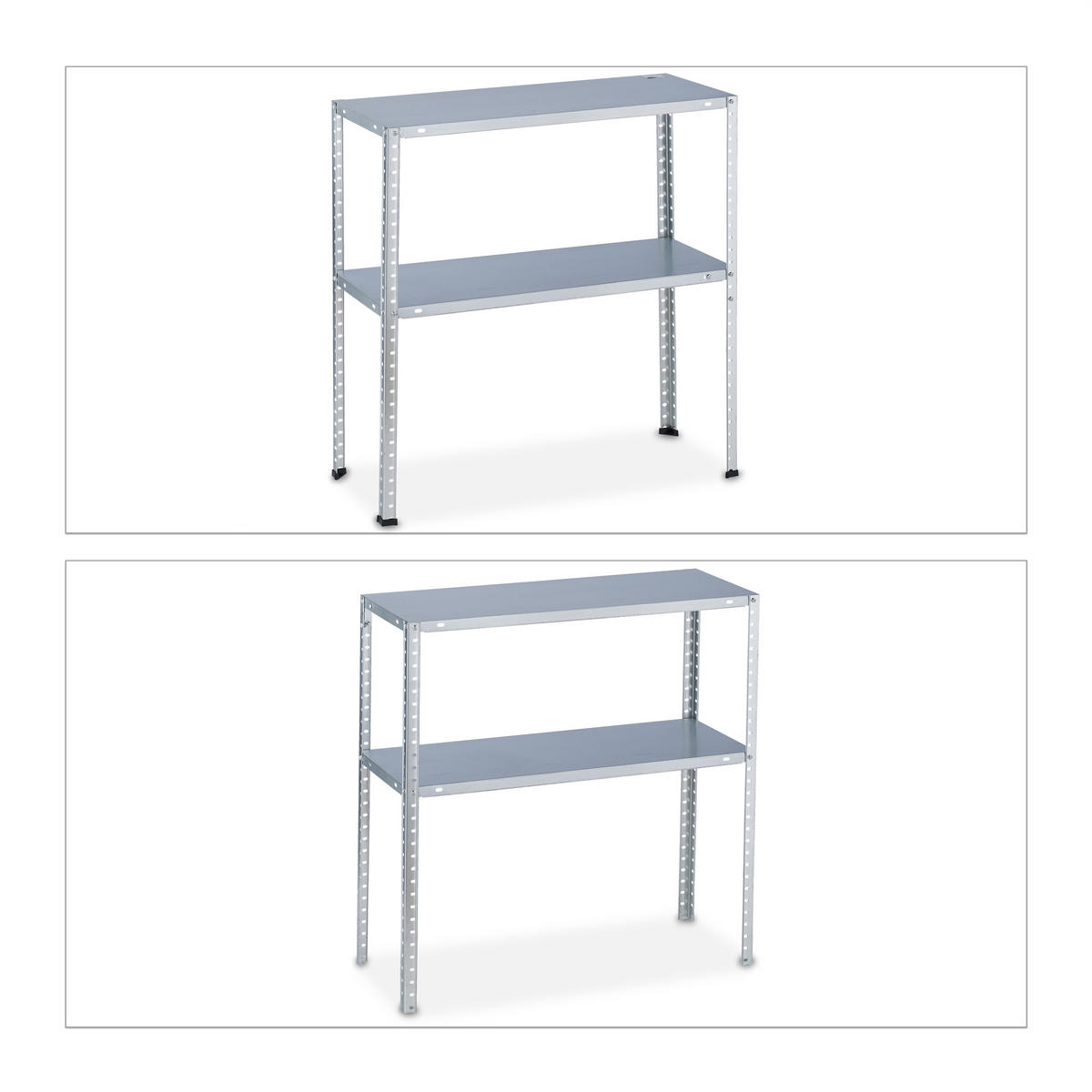 SCHWERLASTREGAL - Silberfarben, Metall (75/150/30cm) - Relaxdays