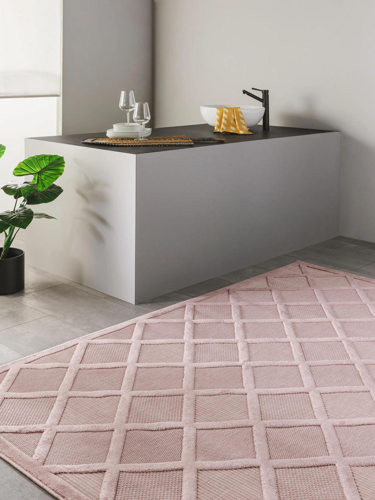 VNITŘNÍ a venkovní koberec Bonte Růžová 240x340 cm - růžová, textil/umělá hmota (240/340cm) - benuta Nest