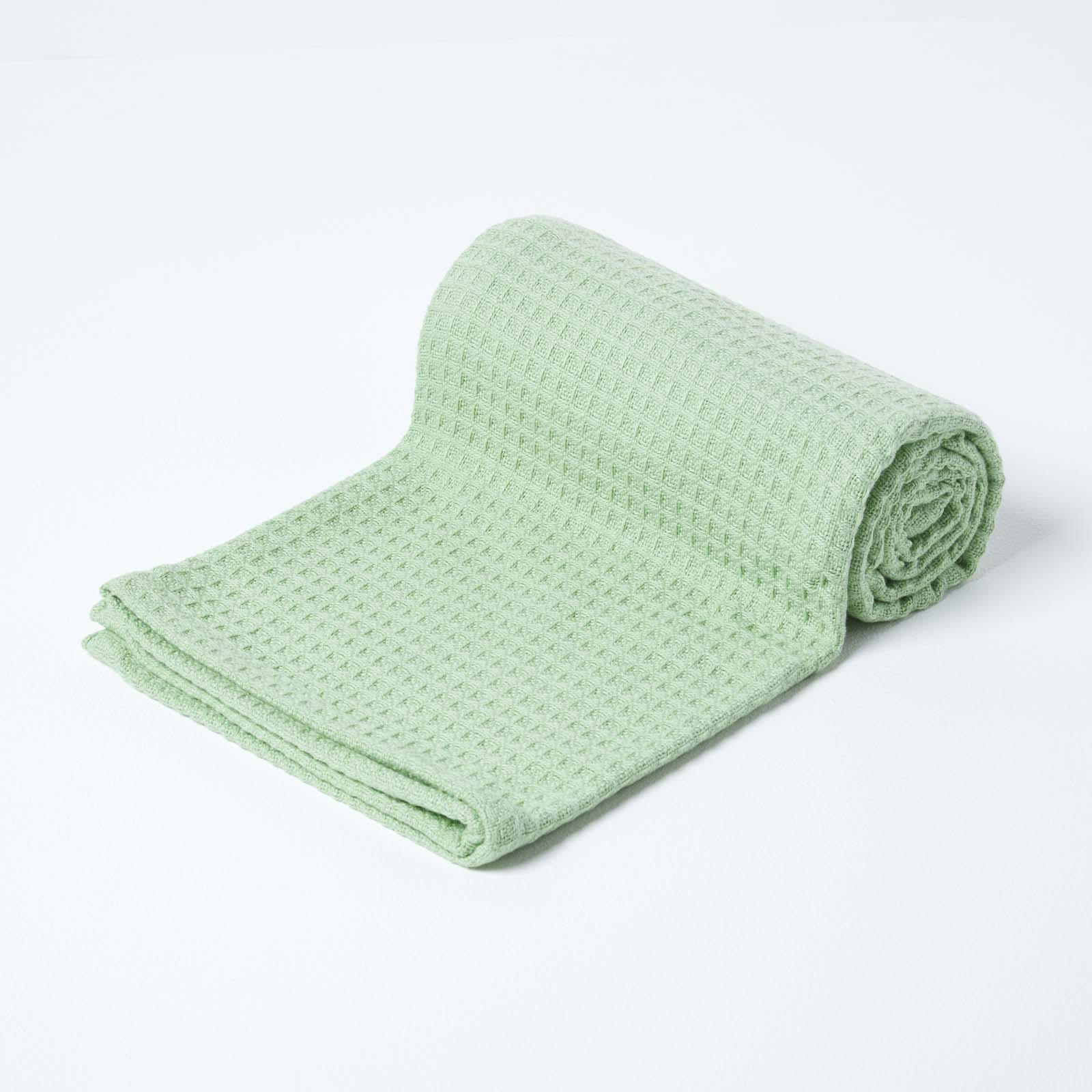 BABYDECKE Waffelpiqué 125/150 cm, Bio-Baumwolle - Grün, Textil (125/150cm) - Homescapes