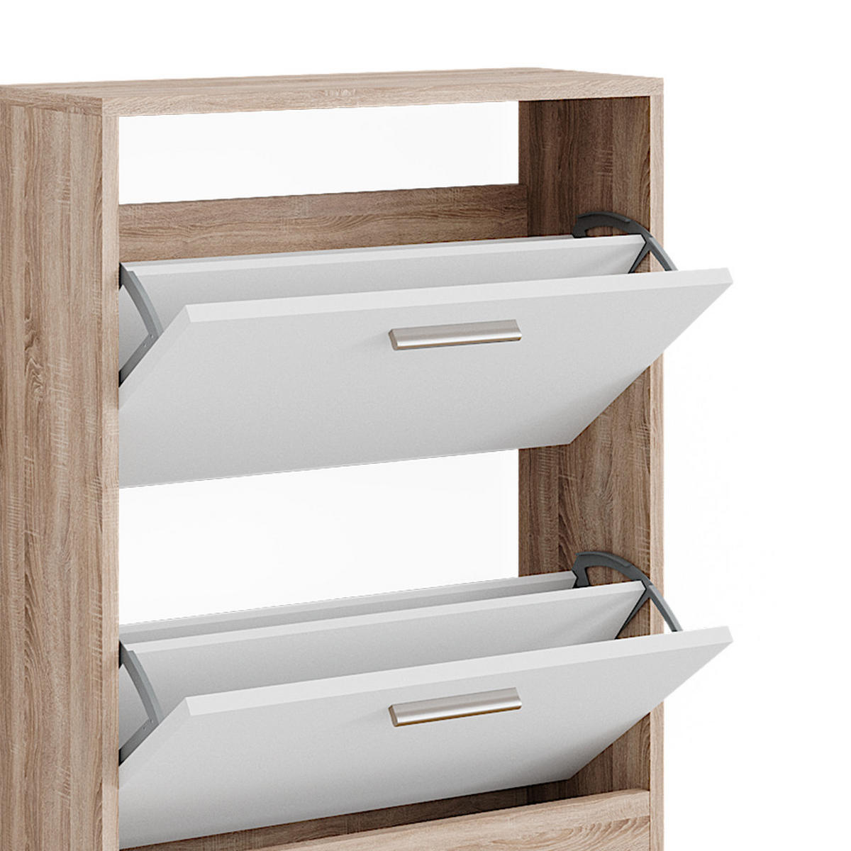 SCHUHSCHRANK Gizmo Weiß/Sonoma 59 x 72.5 cm 2 Fächern - Weiß/Sonoma Eiche, Holzwerkstoff (59/72.5/22cm) - Vicco