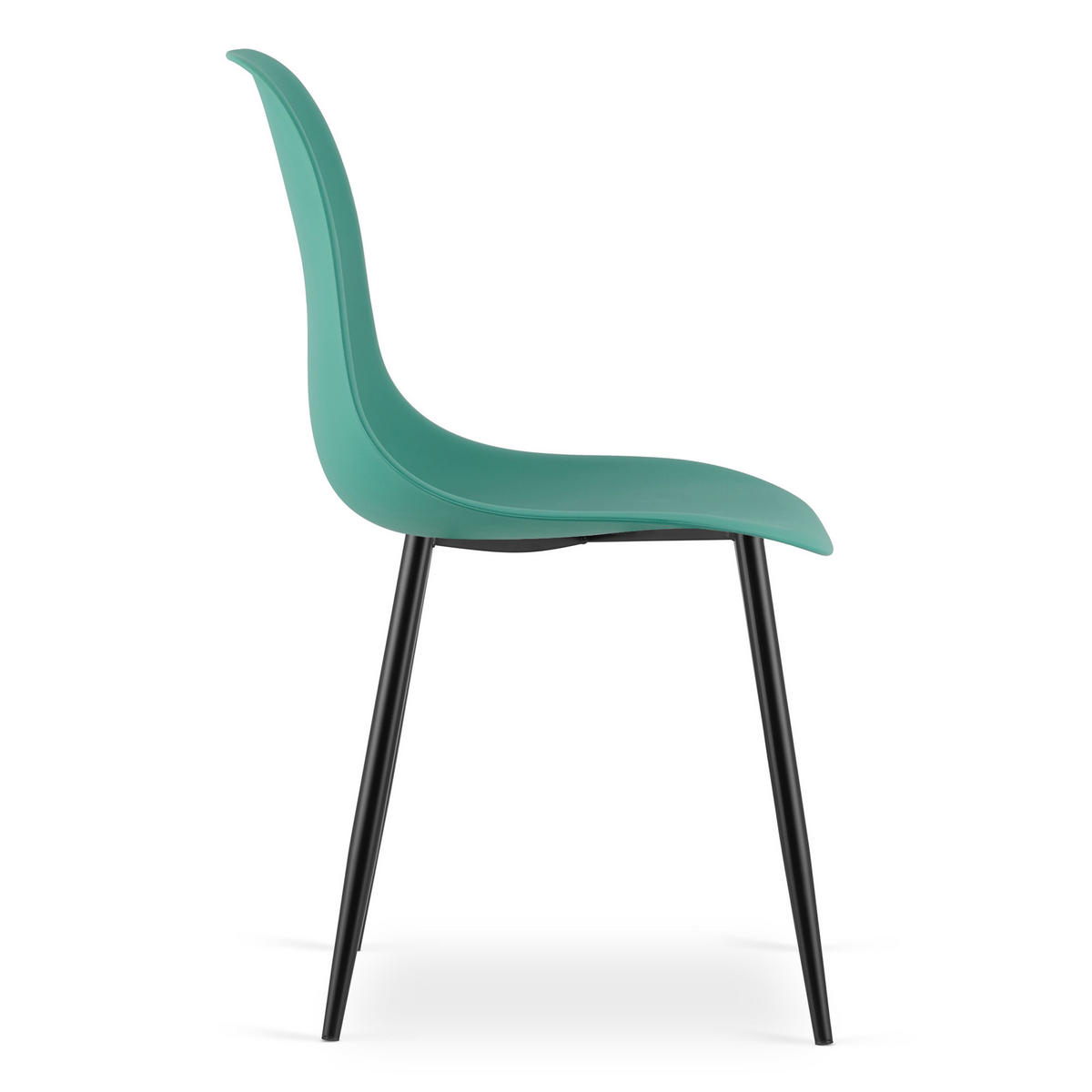 ESSZIMMERSTUHL 4-er Set KALEO grüner Sitz, schwarze Beine - Schwarz/Grün, Kunststoff (46/84/51cm) - Valora