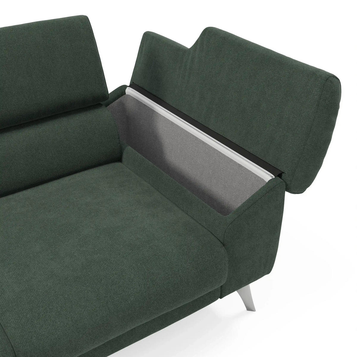 LINEARSOFA Donatello - Grün, Metall (265/76/102cm) - Divani.store