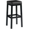 BARHOCKER Lederlook Schwarz - Schwarz, Textil/Metall (37/83/37cm) - CLP