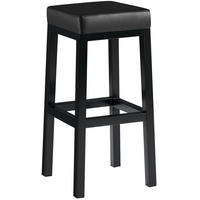 BARHOCKER Lederlook Schwarz - Schwarz, Textil/Metall (37/83/37cm) - CLP