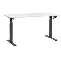 SCHREIBTISCH weißschwarz 160/72 cm manuell höhenverstellbar Destin III - Schwarz/Weiß, Holz (72/160/74cm) - Beliani