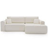 ECKSOFA Belvio Creme Rechts - Creme/Schwarz, Holz/Textil (257/177cm) - Graingold