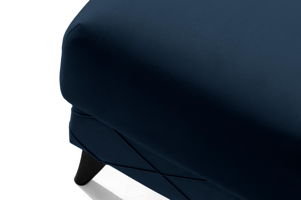 POUF GUSTAVO III Velours, Dunkelblau - Dunkelblau, Holz/Holzwerkstoff (92/49/92cm) - KONSIMO®
