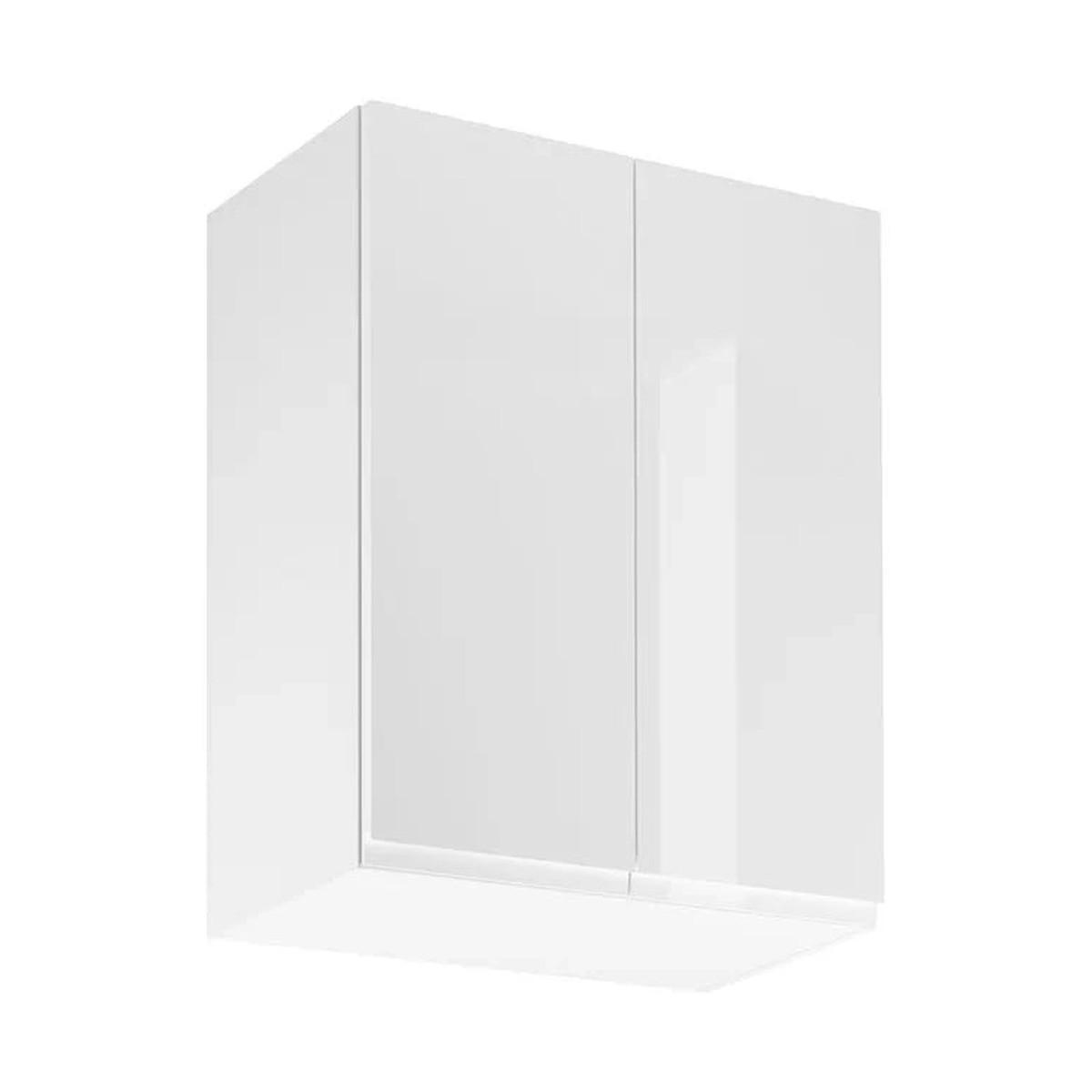 HÄNGESCHRANK – 60 cm – G60 – Velmora – Weiß / Weiß Hochglanz - Weiß Hochglanz, Holzwerkstoff (60/72/32cm) - ROYAL24_MARKT