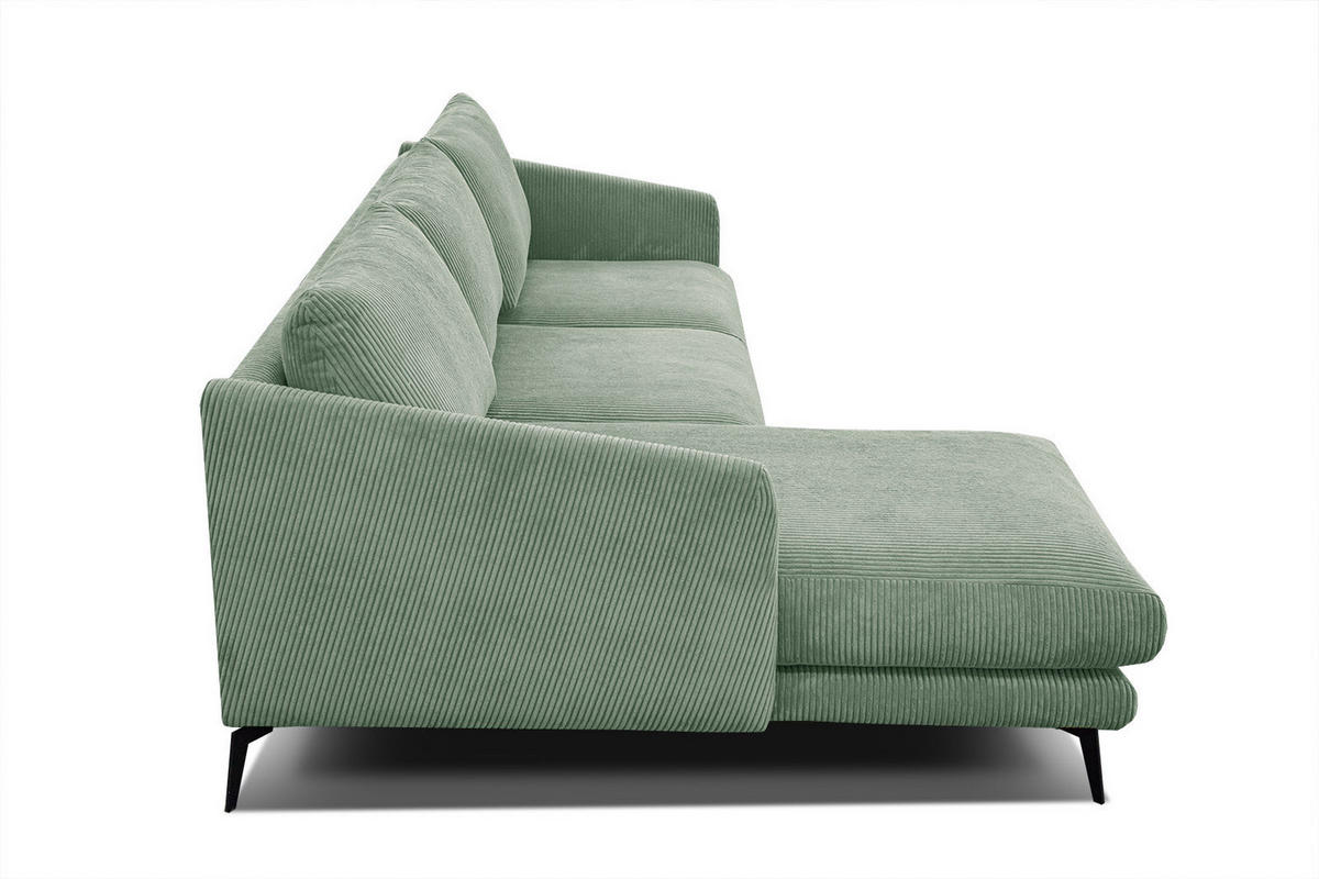 ECKSOFA VILT 4-Sitzer, mintgrün - Schwarz/Mintgrün, Holzwerkstoff/Textil (156/255cm) - Courtois Laville