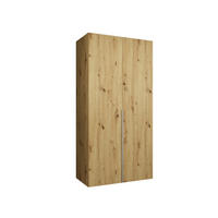 DREHTÜRENSCHRANK 202/100/52 2-türig - Kaschmir/Eiche Artisan, Holz (100/202/52cm) - Abiks Möbel