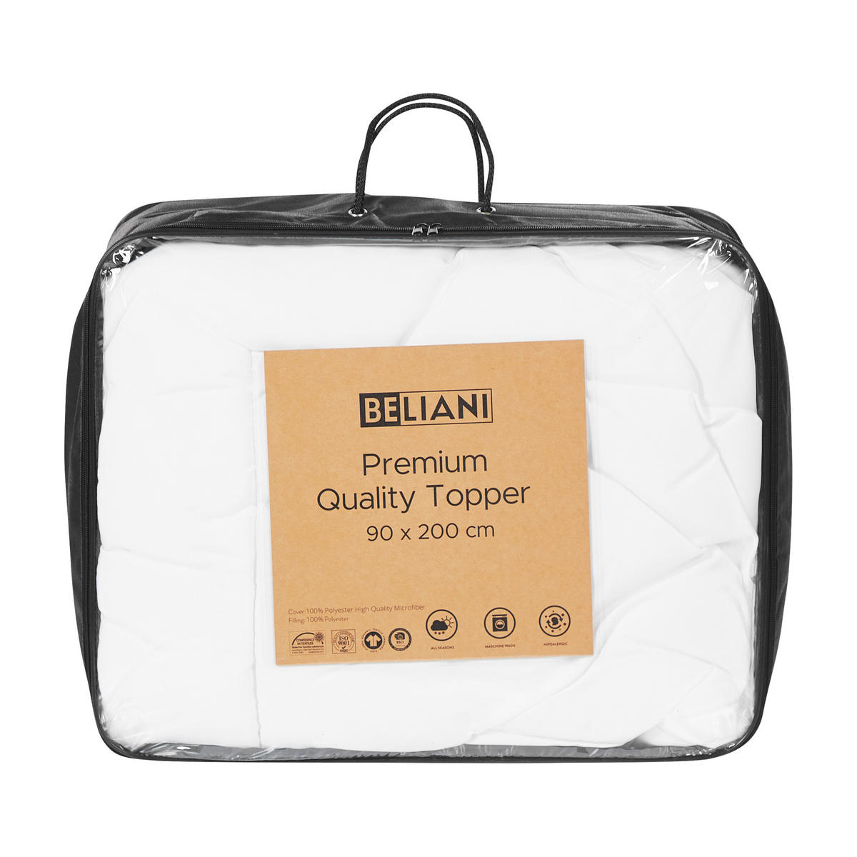 MATRATZENTOPPER 90/200 cm Aizkorri - Weiß, Textil (90/200cm) - Beliani