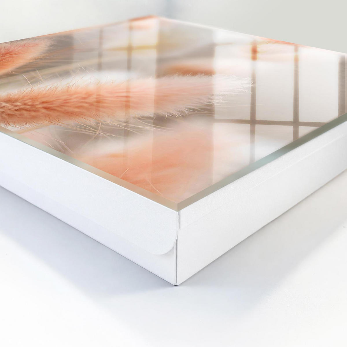 SCHLÜSSELBOX Weiß 30x30 cm – Türöffnung nach rechts - Die Subtilität der Natur - Beige, Metall (30/30/5cm) - TULUP