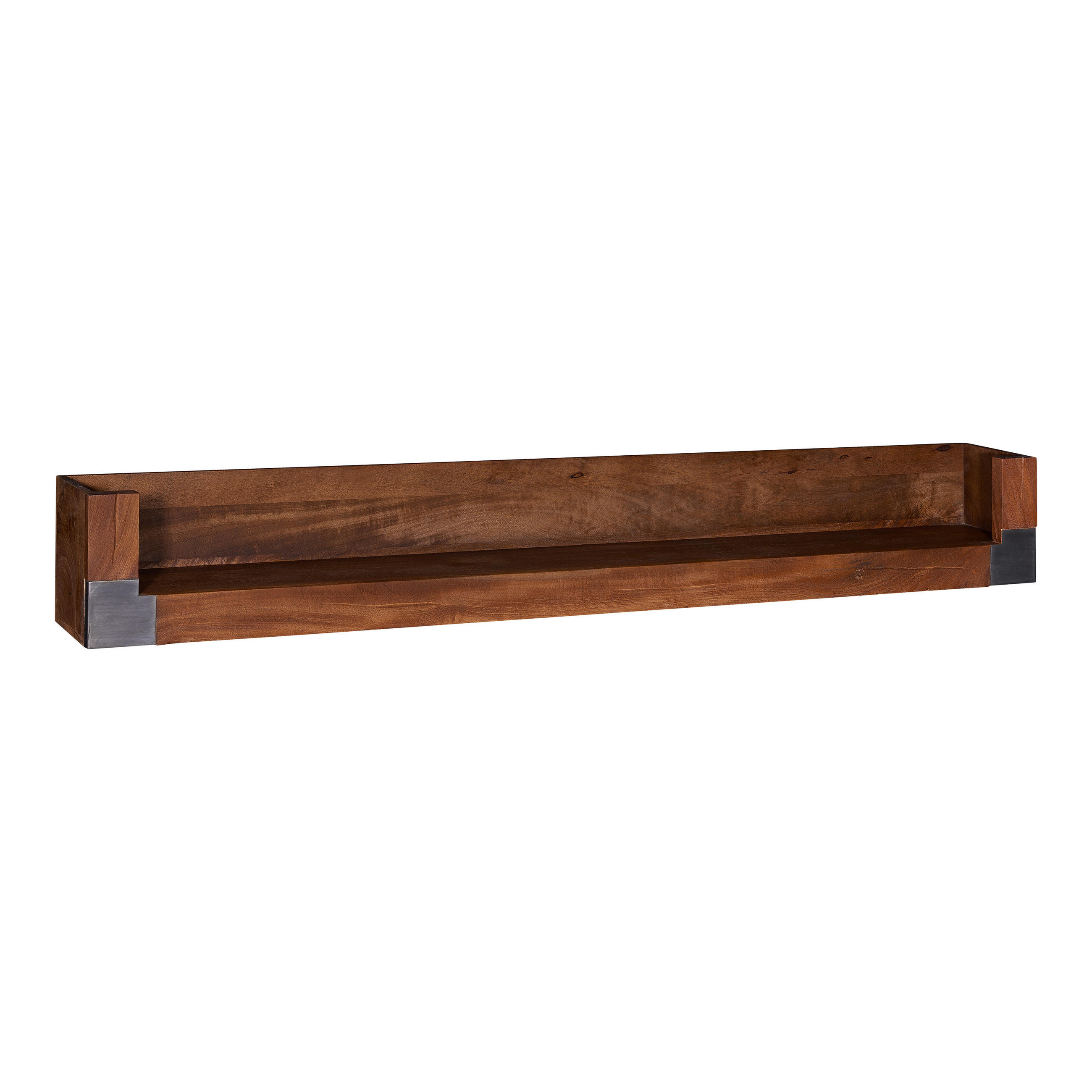 WANDREGAL Mango 180x22x24 braun lackiert Amsterdam #22 - Braun, Holz (180/24/22cm) - Massivmoebel24