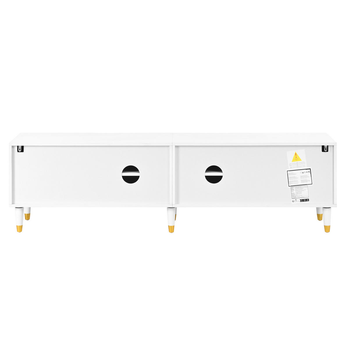 TV-LOWBOARD 180 x 40 x 50 cm aus MDF, 4 Türen, asymmetrische Bogenfront, Weiß - Weiß, Holzwerkstoff (180/50/40cm)