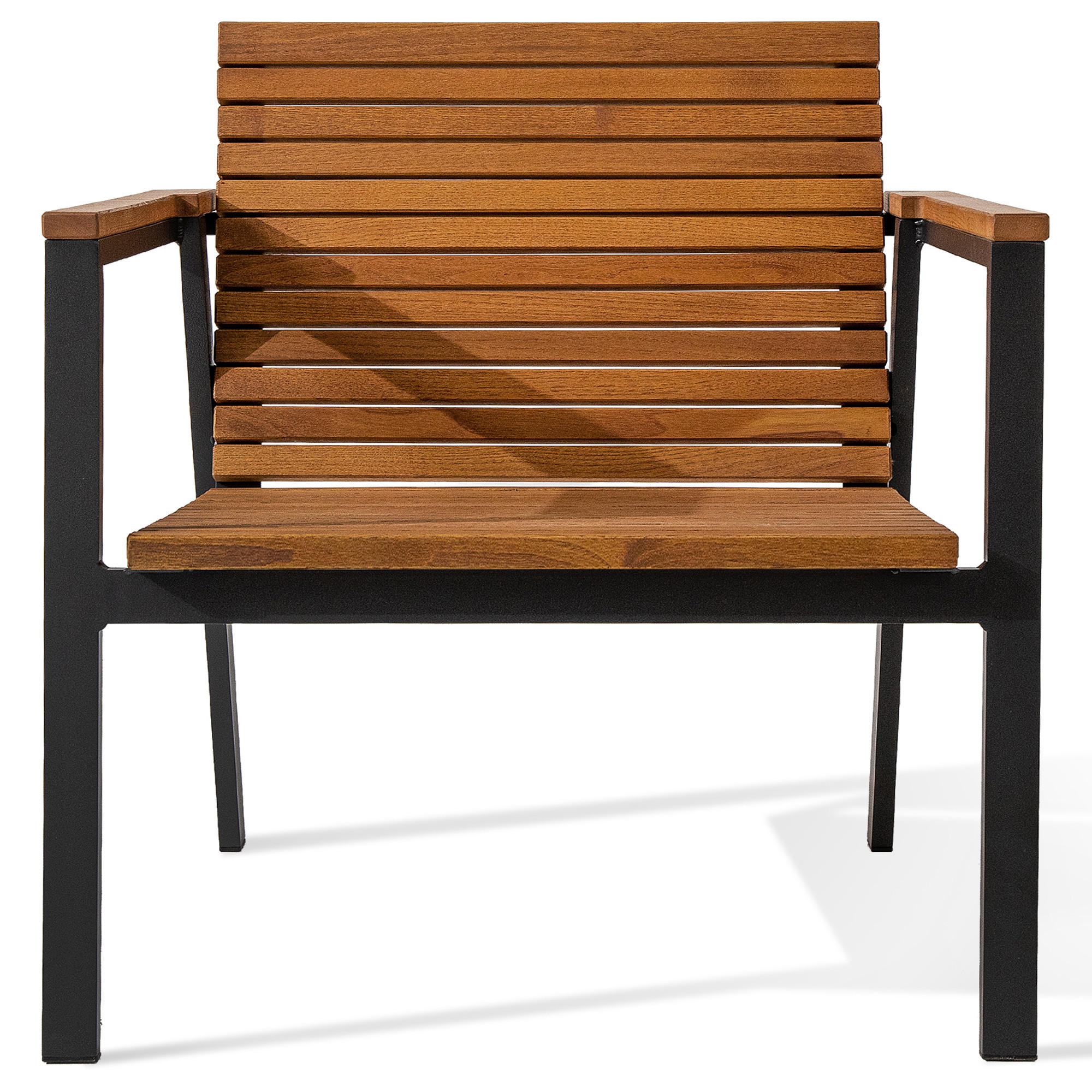 GARTENSTUHL ARIATO - Anthrazit/Braun, Holz/Metall (74/77/73cm) - KONSIMO®