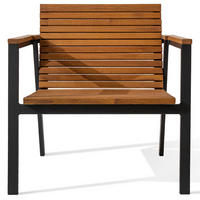 GARTENSTUHL ARIATO - Anthrazit/Braun, Holz/Metall (74/77/73cm) - KONSIMO®