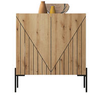 KOMMODE Evoke Eiche 80 x 91 cm, Sideboard mit Soft-Close - Eichefarben/Schwarz, Holzwerkstoff/Metall (80/91/40cm) - Inn.Furn