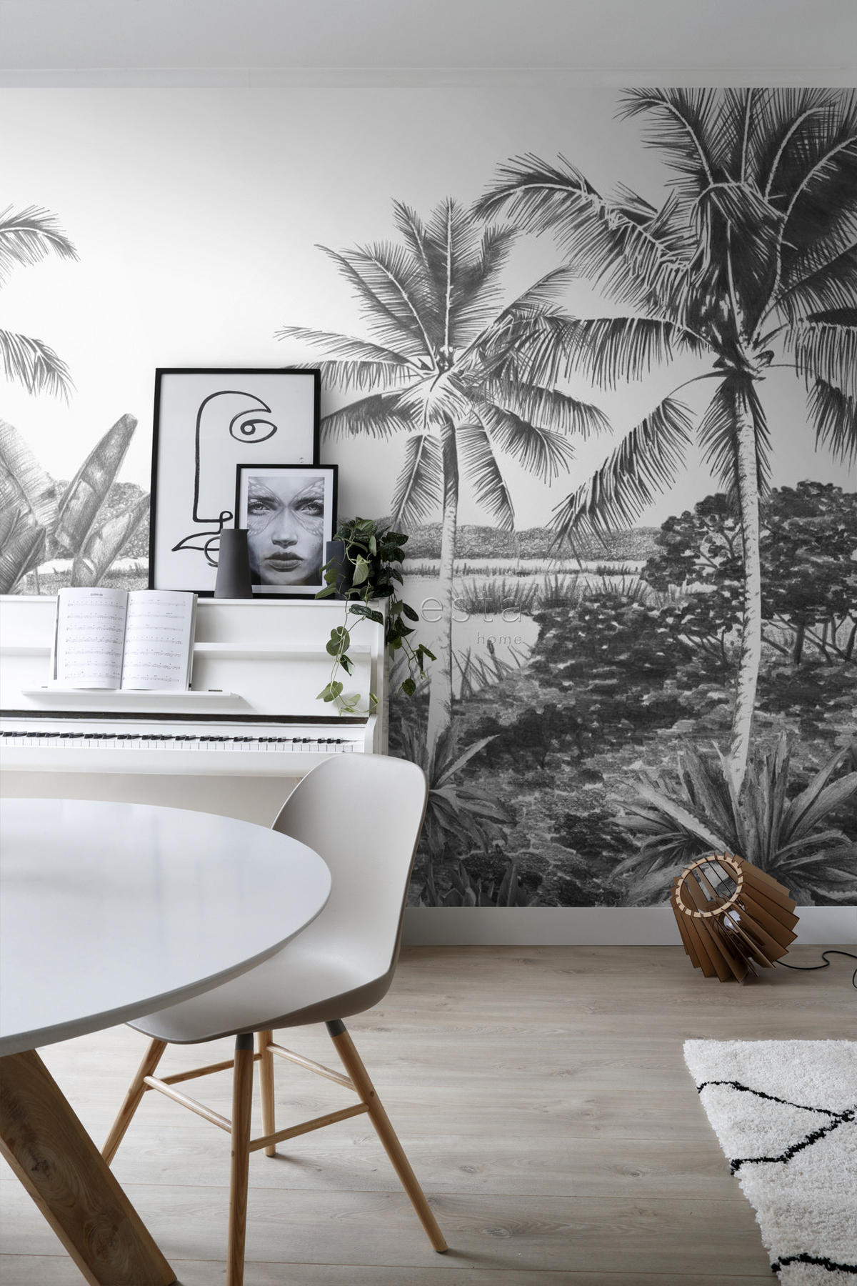 FOTOTAPETE tropische Landschaft mit Palmen 418.5 x 279 cm - Schwarz, Papier (418.5/279cm) - ESTAhome