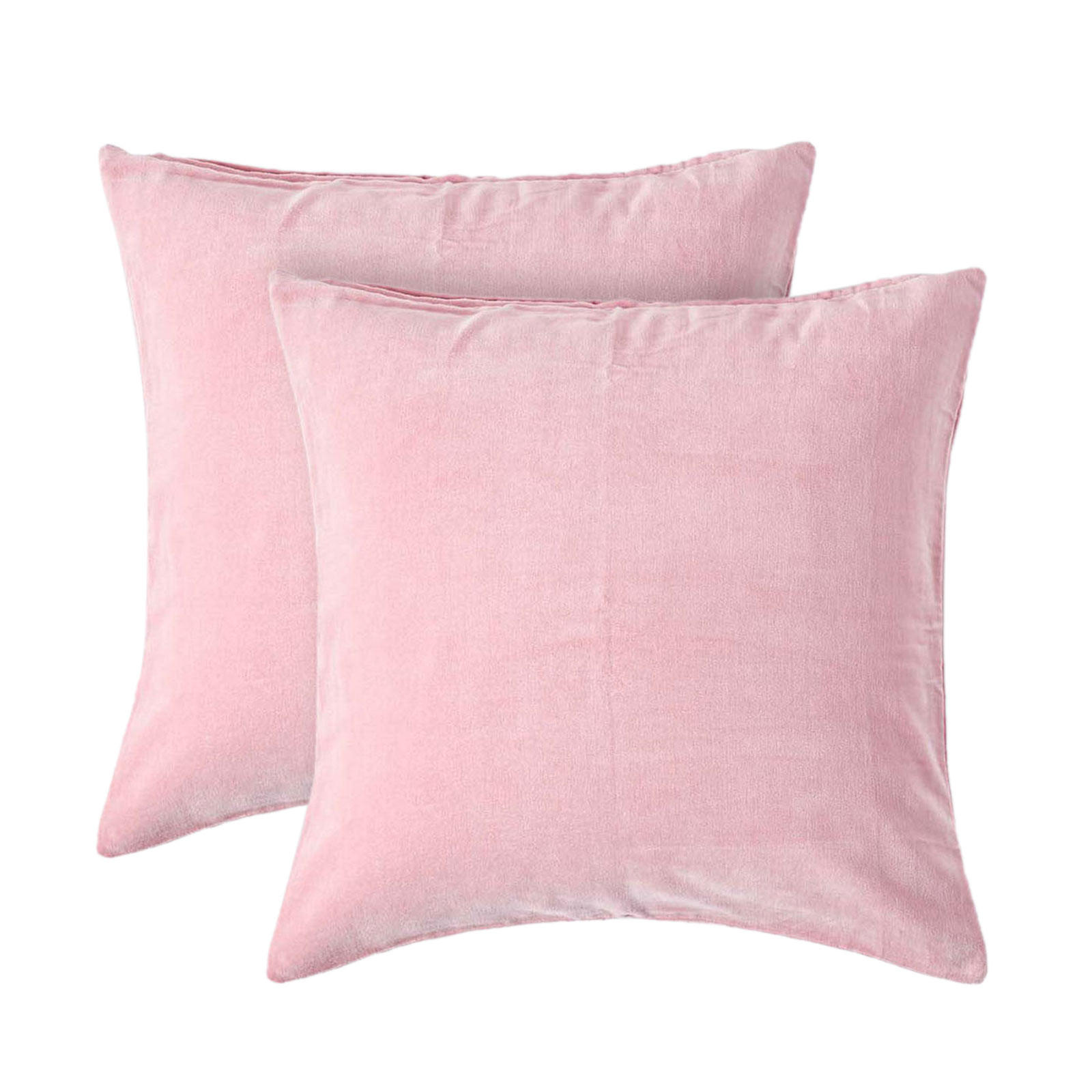 KISSENHÜLLEN 2er-Set Baumwollsamt rosa 40/40 cm - Rosa, Textil (40/40cm) - Homescapes